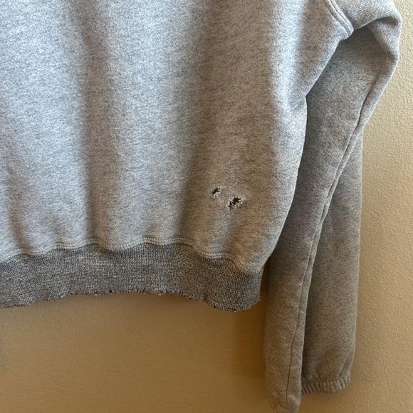 n : PHILANTHROPY Distressed Hoodie Size Large Gray Kangaroo Pocket - Picture 8 of 16
